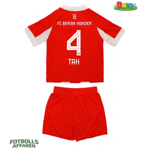 Bayern Munich Jonathan Tah #4 Hemmaställ Barn 2025-26 Kortärmad (+ Korta byxor)